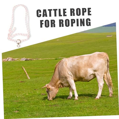 Rope Cattle Halter Leading Rope Handmade Braided Cattle Bridle Wear-Resistant Traction Adjustable Size for Livestock Handling