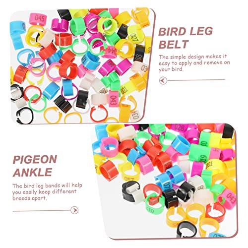 MERRYHAPY 100pcs Professional Pigeon Foot Ring Chicken Leg Band Easy Identification Ring for Poultry Management