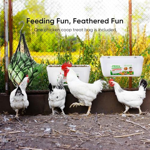 4 Pack Goat Feeders Hanging, 4.5 Quart Chicken Feeder, Rabbit Feeders, with Clips Hanging Fence Feeders, Feed Buckets for Horses, Duck Feeder, Chicken Water Feeder, Poultry Feeding Trough - color: white
