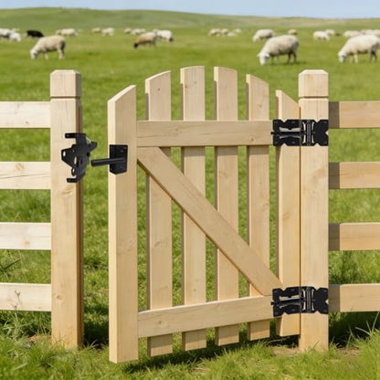 K Kasonic Self Closing Gate Hinges, Heavy Duty Door Hinges Hardware Kit for Vinyl/PVC/Wooden Fence Gates, 90 Degree Adjustable, Fits 3/4" to 1" Gap with Adjuster Tool and Screws