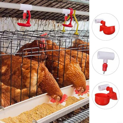 20 Pack Poultry Waterer PVC Tee Fitstings, Automatic Chicken Drinking Cups For Farm Livestock, Leak-Proof Thread Designed For Ducks Quails Rabbits Easy-Install