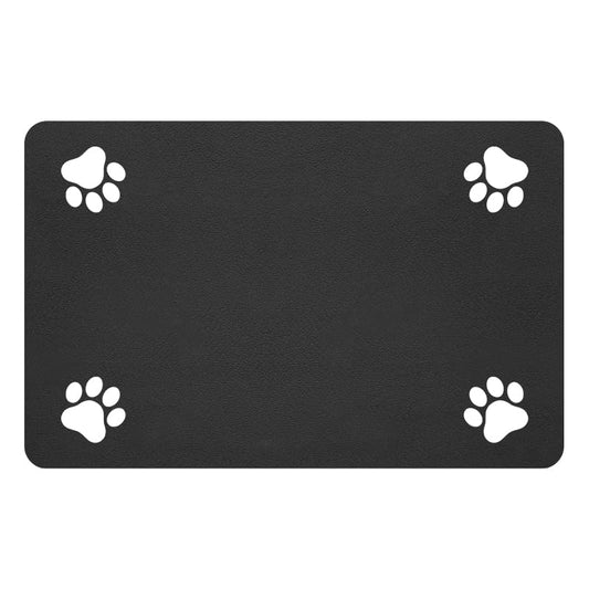 Pet Feeding Mat-Absorbent Pet Placemat for Food and Water Bowl, with Waterproof Rubber Backing, Quick Dry Water Dispenser Mat for Dog and Cat (20"x12", Black) - color: Black, size: 20"L x 12"W