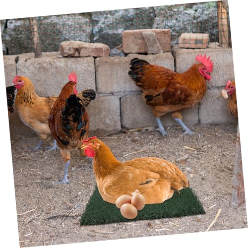 Happyyami 3pcs Washable Chicken Nesting Pads Artificial Grass Nest Box Liners for Coop Bedding Reusable Easy to Clean Comfortable for Hens to Lay Eggs