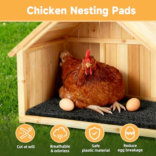 DRQ 8 Pcs Nesting Pads for Chicken Coop - Washable Chicken Nesting Pads, Reusable Chicken Coop Accessories for Hen Laying Mats 12"×12" (Gray) - color: Grey