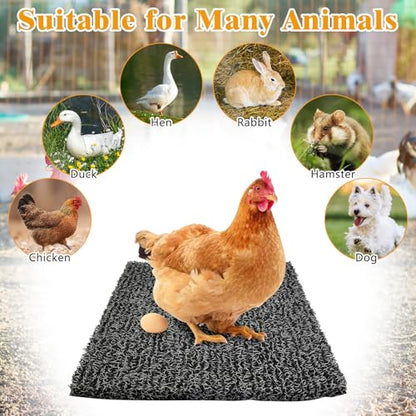 kathson Washable and Reusable Chicken Nesting Pads Plastic Nest Box Pads Durable Chicken Coop Liners Laying Indoor/Outdoor Mats for Hen Duck Rabbit Small Pets 12 x 12 x 0.79Inches(4Pcs,Grey)