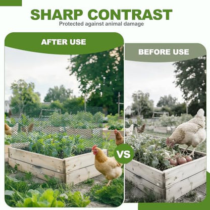 All-in-One 400 Inch Plant Protectors from Animals Kit - 0.85mm Heavy Duty Chicken Wire Cloche,Free-Cut Wire Mesh Roll Includes Pliers, Gloves, Ties, Stakes for Custom Outdoor Cages (12 * 400 Inch) - size: 12*400 Inch