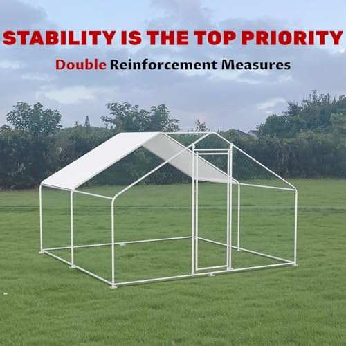 Large Metal Chicken Coop Walk-in Poultry Cage Chicken Run Pen Rabbit Duck House with Waterproof and Anti-UV Cover for Outdoor Farm Use - color: 2-Unit Coop