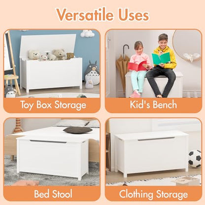 20 Gallon White Toy Box for Patio Indoor Storage Box with Lid 2.7 cu ft Easy Assembly White
