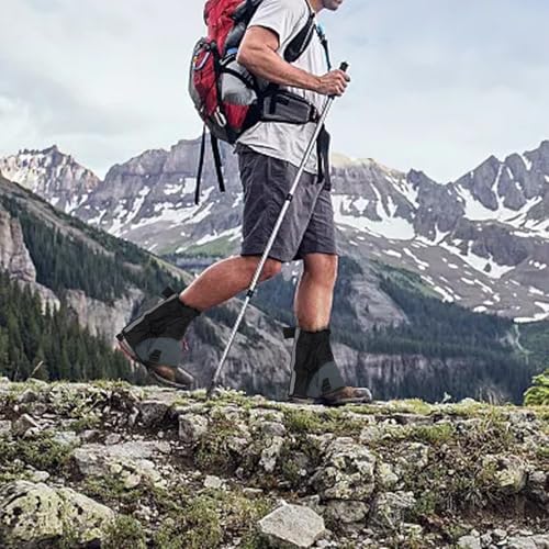 Reflective Hiking Gaiters Waterproof, Thickened Nylon Leg Gaiters for Men Women, Anti-Sand Mud Snow Ankle Covers for Outdoor Climbing Trekking Hunting