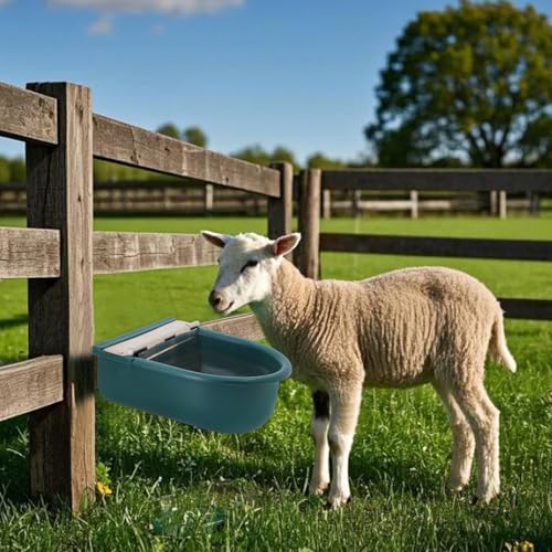 Automatic Water Bowl Plastic Livestock Waterer for Horse Cattle Goat Sheep Dog,Farm Grade Sheep Water Trough Bowl (with Drainage Hole & 39.37 inch Pipe)… (with 79inch Pipe)