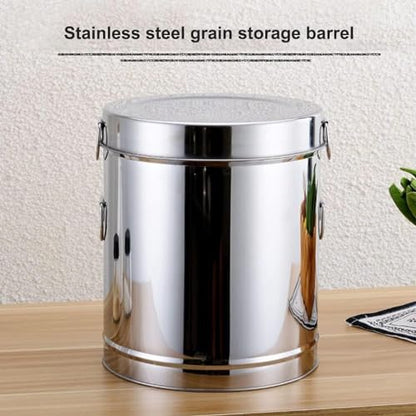 Stainless Steel Rice Restaut Large-Capacity Stainless Steel Flour Sealed Grain Storage Tank Grain Storage Container, Silver, 5kg - size: 5kg
