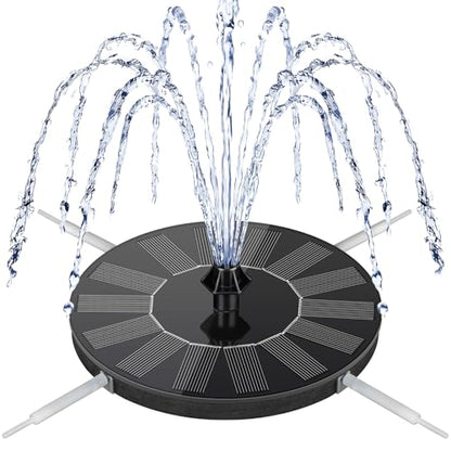Mademax Solar Bird Bath Fountains, Upgrade 1.4W Solar Fountain Pump with 8 Nozzles & 4 Brackets, Free Standing Floating Solar Powered Water Fountain Pump for Bird Bath, Garden, Pond, Pool, Outdoor