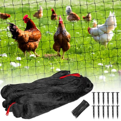 BSTPCOO Nylon Bird Netting 50'x50' with 2.4" Square Mesh Hawk Net for Chicken Run, Poultry Netting Aviary Nets Garden Bird Net for Chicken Coop Nettings Roof Hawk Proof - size: 50'×50'-2.4''