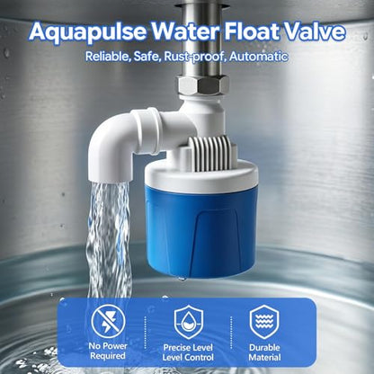 2Pcs 1/2" Aquapulse Top Inlet Water Aqua Pulse Float Valve, Automatic Water Level Control System, Aqua Pulse Mini Water Float Valves for Garden Hoses, Water Tank, Livestock Tough, Swimming Pool - size: 1/2" Top Inlet