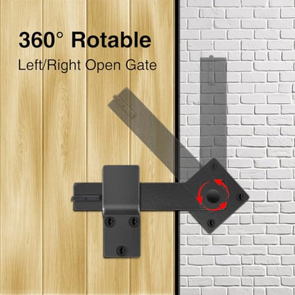 6" Door Flip Latch & Sliding Door Latch Gate Latch for Fence - Heavy Duty Solid Metal Rustic Hardware for Farm Gate, Shed, Cabinet, Sliding Doors - Extra Security & Privacy, Matte Black