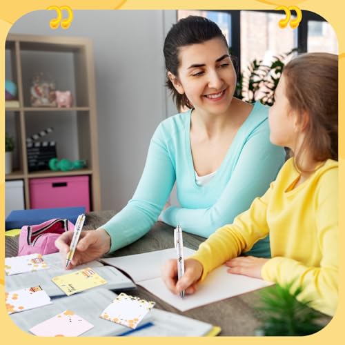 24 Pcs Bee Sticky Notes with Pens Bee Themed Gifts Self Adhesive Notepad Cute Memo Notes Pads Black Ink Ballpoint Pen for Animal Lover Christmas Gifts Office School Students Teacher Supplies - style: Bee
