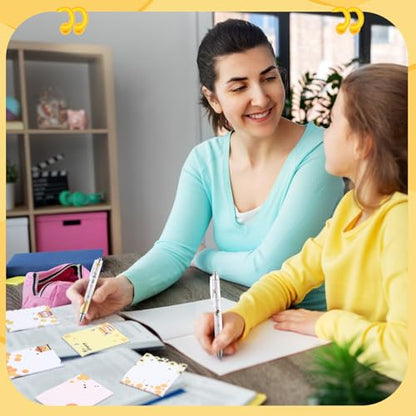 24 Pcs Bee Sticky Notes with Pens Bee Themed Gifts Self Adhesive Notepad Cute Memo Notes Pads Black Ink Ballpoint Pen for Animal Lover Christmas Gifts Office School Students Teacher Supplies - style: Bee