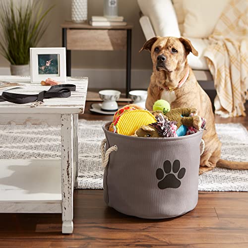 Bone Dry Pet Storage Collection Collapsible Bin, Medium Round, Gray - color: Gray, size: Medium Round