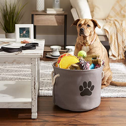 Bone Dry Pet Storage Collection Collapsible Bin, Medium Round, Gray - color: Gray, size: Medium Round