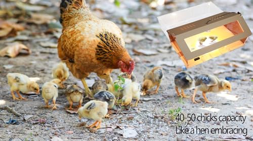 Brooder Box for Chick 40-50,5-in-1 Chick Starter Kit,Includes Brooder Heat Lamp 2,Baby Chicken Box,Chicken Feeder,Waterer,Thermo-Hygrometer