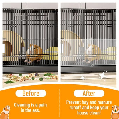 PETKNOWS 12 Pack Pet Cage Liner Protection Rabbit Cage Urine Guard Clear Cage Edge Liner Guinea Pig Side Lining Habitat Siding Cage Accessories, 11.8 inches x 9.8 inches Bedding Litter - color: Transparent, size: 30X25 CM