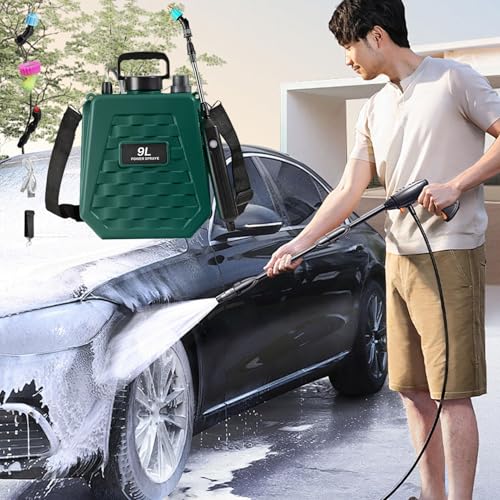 Electric Garden Sprayer - Portable Mister Rechargeable,Battery Operated Sprayer with Adjustable Shoulder Strap - for Home Outdoor Plant Agriculture Backyard Yard Lawn Farm - color: 9L Army Green