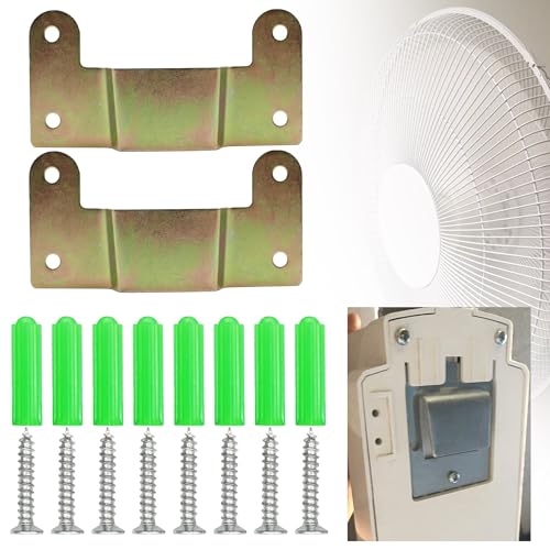 2-Set Heavy Duty Wall Mounting Bracket, Solid Steel Fan Mount with Fastening Screws, Hidden Holder for Most Fans - Female Plug Type - color: Female inserted