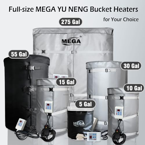 Industrial Grade/Weather Resistant Drum Heating Blanket,55 Gallon Drum Heater Fixed Thermostat 0-150℉,Insulated Pail Band Heater with 10ft Power Cable