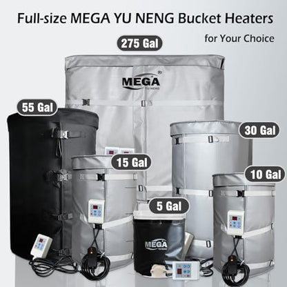 Industrial Grade/Weather Resistant Drum Heating Blanket,55 Gallon Drum Heater Fixed Thermostat 0-150℉,Insulated Pail Band Heater with 10ft Power Cable