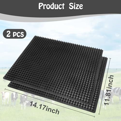 Middle Livestock Scratching Brush Horse Scratching Post Pad, Horse Cow Scratching Post for Grooming, 21.65" x19.68" Horse Scratcher Brush for Cattle Horse Cow Dogs Pigs - size: M