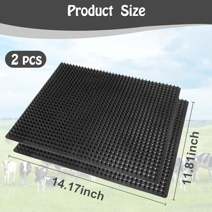 Middle Livestock Scratching Brush Horse Scratching Post Pad, Horse Cow Scratching Post for Grooming, 21.65" x19.68" Horse Scratcher Brush for Cattle Horse Cow Dogs Pigs - size: M