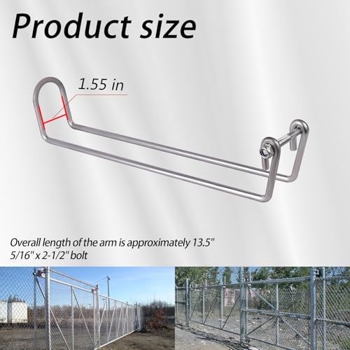 Over Throw Wire Arm Top Gate Latch Chain Link - Double Driveway Drive Chainlink,Wire Arm Throw Over Latch Link Fit for Residential gate Frames Constructed of Either 1-1/8" OD or 1-3/8" OD Tube