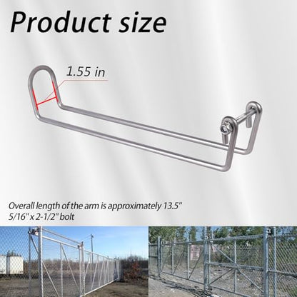 Over Throw Wire Arm Top Gate Latch Chain Link - Double Driveway Drive Chainlink,Wire Arm Throw Over Latch Link Fit for Residential gate Frames Constructed of Either 1-1/8" OD or 1-3/8" OD Tube