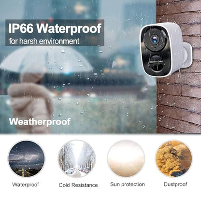 2026 Upgraded 2K Security Cameras Wireless Outdoor (2 Pack), Free Cloud Storage, Long Battery Life, AI Motion Detection, Spotlight & Siren, Waterproof, WiFi Surveillance Outdoor Camera with 2-Way Talk - color: White - 2 Pack Camera