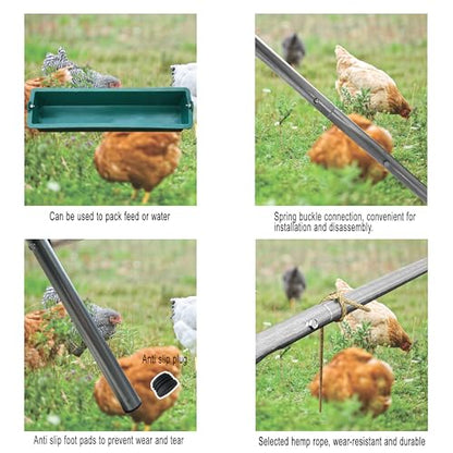 Chicken Roosting Bars with Swing and Drink Trough, Roosting Bars for Chickens in Coop, Easy to Installation&Clean,Baby Chick Playground Coop Accessories(43.3' L X 19.3' W X 39.4' H)
