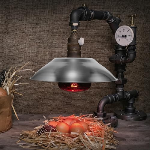 Reptile Heat Lamp Shade: Anti Scald Lampshade Heat-Resist Heating Light Guard - Metal Lighting Fixture for Reptile, Chicken, Pet Coop Enclosure