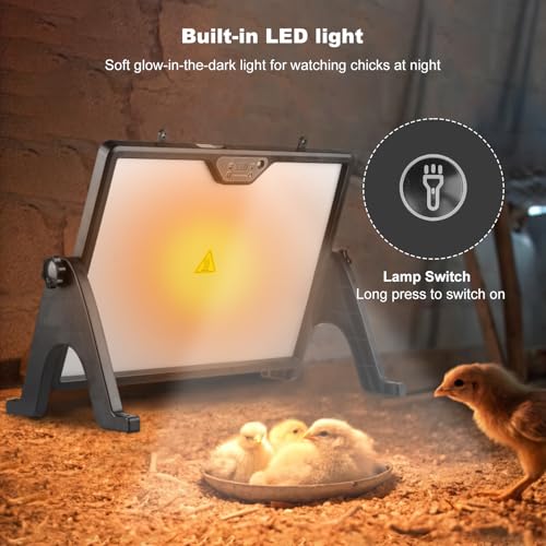 Heat Plate for Chicks, Upgraded Brooder Plate for Chicks, 180W Adjustable Temp 86-167°F Chick Heating Plate with Timer, Energy Saving Chicken Coop Heater for Poultry Brooder, UL Certified