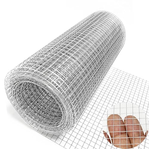 Hardware Cloth 1/4 inch 4INx10FT Galvanized After Welding 23 Gauge,Chicken Wire Mesh Screen Fence, Heavy Duty Wire Mesh Roll for Chicken Pen/Coop Fences, Garden Fences,Poultry Netting Cage
