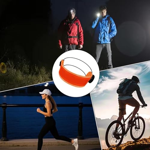 Bike Pants Strap - Reflective Cycling Cuff, Night Riding Band, Adjustable Ankle Wrap, Safety Visibility Gear, Daily Commute Use, Trail Running Walking, City Road Support improving Safety During - color: Orange