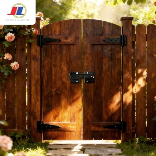 Flip Latch Gate Latch 1 Pack, Robust Iron Safety Latches for Wooden/Metal Gates, Barn Door Lock with Easy Installation for Fence, Shed, Cabinet (Black) - size: Flip Gate