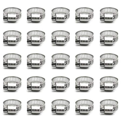 ZIPCCI Hose Clamp, 25 Pack Stainless Steel Worm Gear fuel line hose clamps, 13-19mm (1/2-3/4 inch) - size: 13-19mm