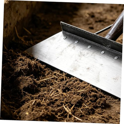 Beavorty Multifunctional Animal Dung Shovel and Barn Manure Scraper for Livestock Farm Cleaning 38cm Manganese Steel Heavy Duty Scraper Tool for Barn and Pasture Maintenance