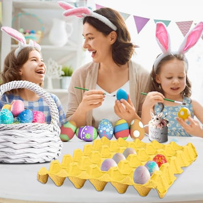 20 Flats 30-Cell Egg Crate?Holds 30 Eggs?, Cardboard Egg Cartons, Sturdy and Stackable Egg Flats, Perfect Egg Crates for Fresh Eggs, Chicken Farm - size: 20 Pack yellow