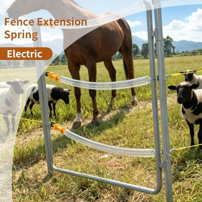 2 Pieces Extension Spring, Electric Fence Gates Stainless Steel 16 Feet Fence Spring Gate Closer for Livestock Pastures ﻿