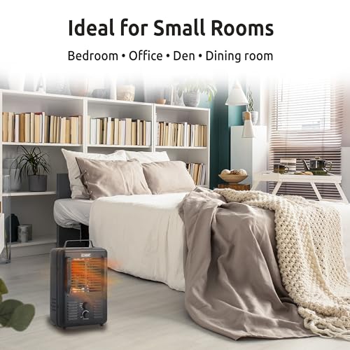 EZ-HEAT 1,500-Watt Portable Milkhouse Style Utility Space Heater with Adjustable Thermostat, Overheat Protection, and Safety Tip-Over Switch, Matte Black, MTFH-01C-MB - color: Matte Black