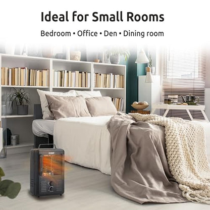 EZ-HEAT 1,500-Watt Portable Milkhouse Style Utility Space Heater with Adjustable Thermostat, Overheat Protection, and Safety Tip-Over Switch, Matte Black, MTFH-01C-MB - color: Matte Black