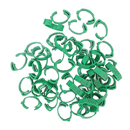 Bird Leg Rings 1-50 | Numbered Chicken Identification Bands for Bantam/Finch/Lovebird/Quail | Reusable Plastic Poultry Leg Bands | 6 - Slot Adjustable Design