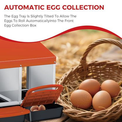 Chicken Nesting Boxes with Cleanable Pull-Out Trays, 3-Hole Wall Mount Roll Away Nest for Easy Cleaning & Egg Collection - size: 3 holes