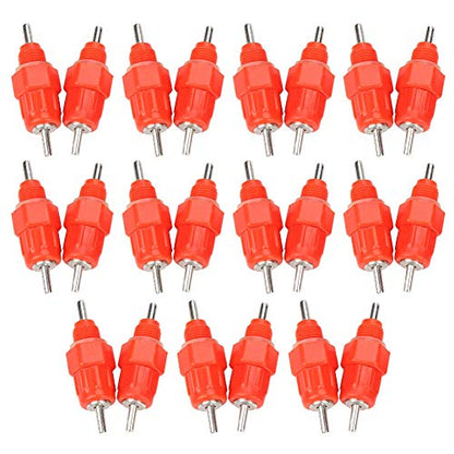 HEEPDD Poultry Water Nipple Drinkers, Style, Stainless Steel and Plastic, Automatic Chicken Waterer for Livestock, 20-Pack Set Poultry Water Nipple Drinkers, Screwin Nan Domestic Animals