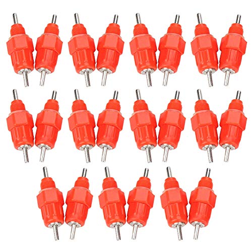 20 Pcs Stainless Steel Poultry Water Drinker Screw Type Automatic Chicken Drinker Nipple Waterer for Poultry Duck Goose Livestock